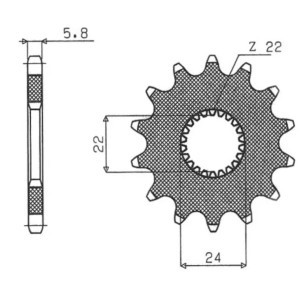 Zębatka przednia do motocykli Aprilia - SUNSTAR 406 14, Red Rose, Pegaso, RS 125, Tuareg, Tuono