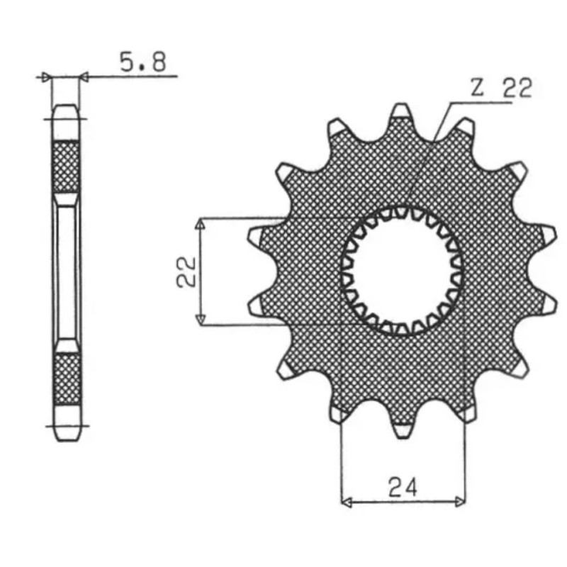 Zębatka przednia do motocykli Aprilia - SUNSTAR 406 14, Red Rose, Pegaso, RS 125, Tuareg, Tuono