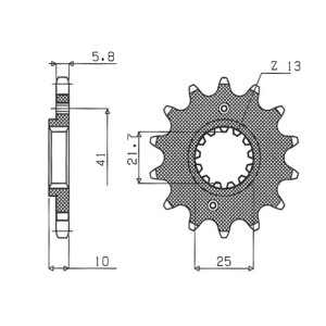Zębatka przednia SUNSTAR 345 15 do HONDA NX 650, FX 650, YAMAHA XT 660, FMX