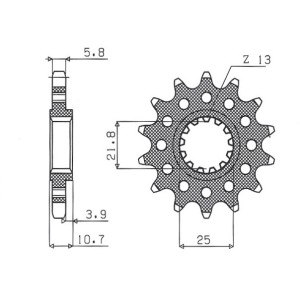 Zębatka przednia do Yamaha FZ6, XJ6 - SUNSTAR JTF1581.15