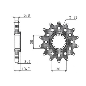 Zębatka przednia 579M 17 Yamaha FZ1 '06-'14, R1 '04-'14, FJ, XJR (JTF1579.17)