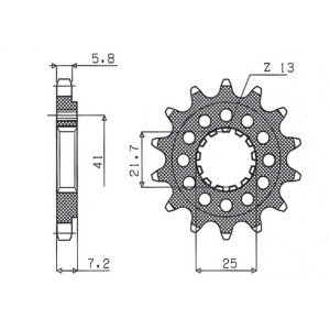 Zębatka przednia do motocykli Kawasaki ZX-7R/RR, ZX-10R oraz Suzuki GSXR 750, SV 1000S