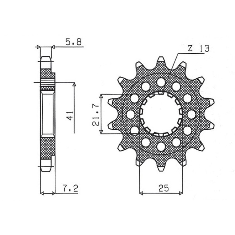 Zębatka przednia do Kawasaki ZX-7R/RR, ZX-10R oraz Suzuki GSXR 750 i SV 1000S