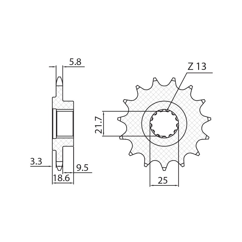 Zębatka przednia SUNSTAR 2119 14 Kawasaki Z 750 Z 800 JTF1538.14