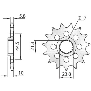 Zębatka przednia SUNSTAR 2133 13 Suzuki RMZ 450 '08-'12 (JTF1441.13)