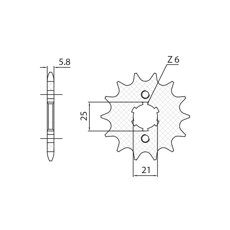 SUNSTAR ZĘBATKA PRZEDNIA 2076 13 YAMAHA XV 125 VIRAGO '97-'01 (JTF1573.13)