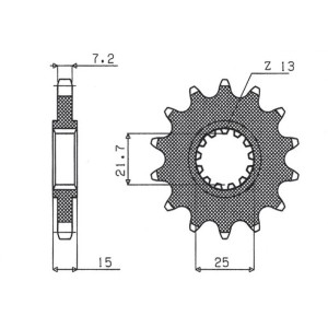 Zębatka przednia SUNSTAR 2082 14 Kawasaki ZX 6R '95-'97 (JTF1182.15)