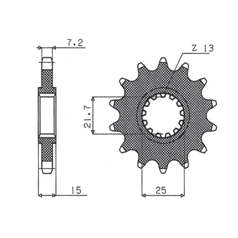 Zębatka przednia SUNSTAR 2082 14 Kawasaki ZX 6R '95-'97 (JTF1182.15)