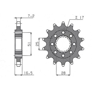 Zębatka przednia SUNSTAR 2147 16 KTM 950/990 LC8 Adventure/Superduke