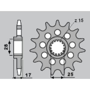 Zębatka przednia SUNSTAR 2249 15 Ducati Panigale 1199/1299 '12-16 (JTF749.15)