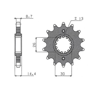 Zębatka przednia do HONDA VFR 800 '02-'14 - SUNSTAR JTF339.16