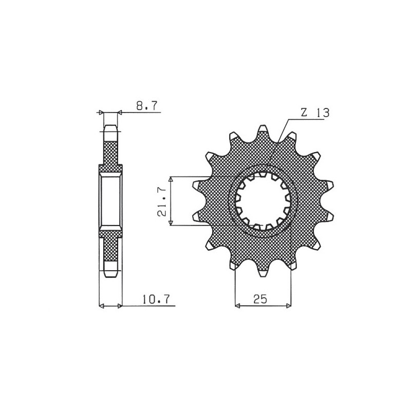 Zębatka przednia 580 16 do Yamahy FZ 6/R6/FZ750 (JTF580.16) - Łańcuch 530