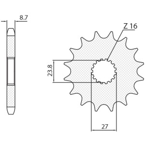 Zębatka przednia do Suzuki GSXR 1300 '09-'13 - SUNSTAR JTF423.18
