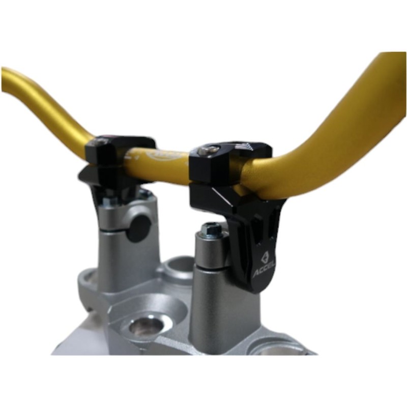 ACCEL MOCOWANIE/PODWYŻKI KIEROWNICY (DÓŁ - 22MM, GÓRA - 28,6MM) WYS. 50MM KOLOR CZARNY