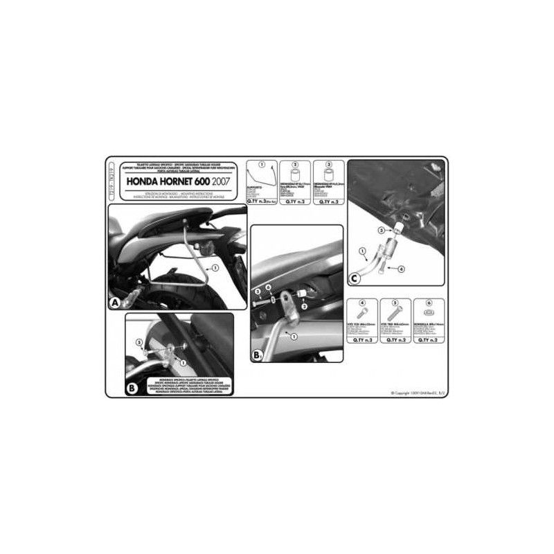 Stelaż pod torby boczne Honda CB 600F Hornet '07-'10 - Kappa