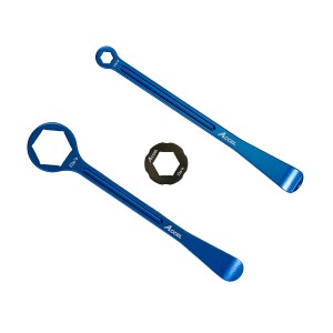 accel komplet łyżek do opon alu kute z kluczami oczkowymi 32, 22, 12, 10 mm kolor niebieski