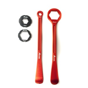 Komplet Łyżek do Opon 23+24cm Alu7075 Kute z Kluczami 10,13,17,27,32mm Pomarańczowy