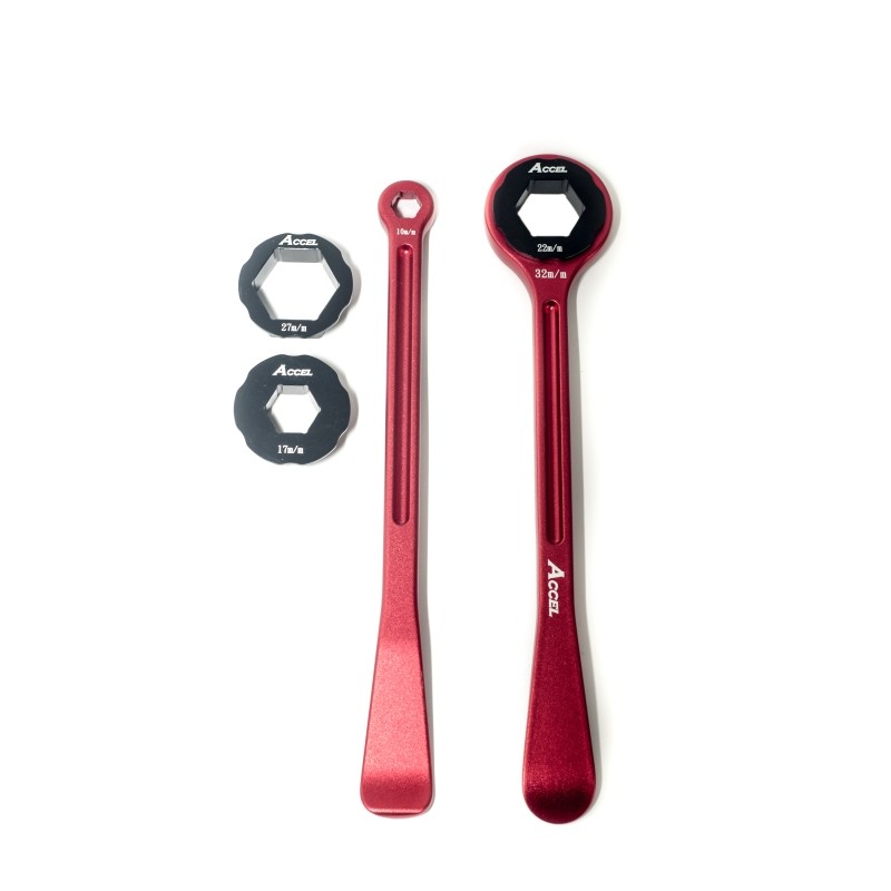 Komplet łyżek do opon ACCEL (23+24cm) - kolor czerwony