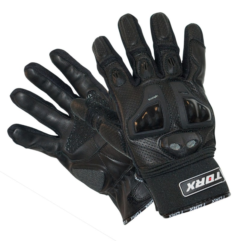 Rękawice skórzane letnie czarne rozmiar S - Wyprzedaż!