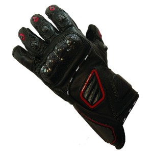 Rękawice skórzane letnie Red Devil czarne rozmiar M - Wyprzedaż!