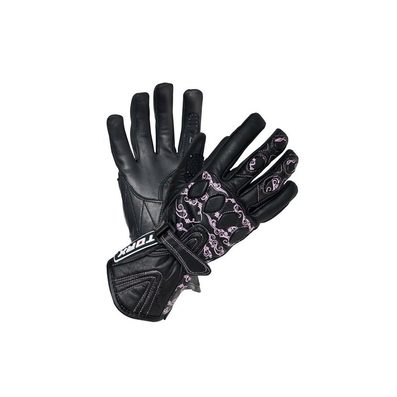 Rękawice skórzane damskie TORX wyprzedaż - czarne, rozmiar XS