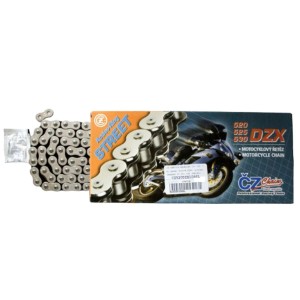Łańcuch napędowy 520 DZX (110 ogniw) Active Ring (X-Ring) Chrom do 900 ccm + zakuwka drążona
