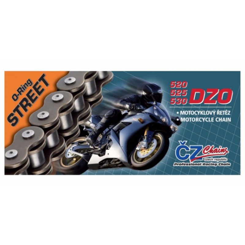 Łańcuch napędowy 530 DZO (124 ogniw) O-Ring Bronze do 1000 ccm + zakuwka drążona