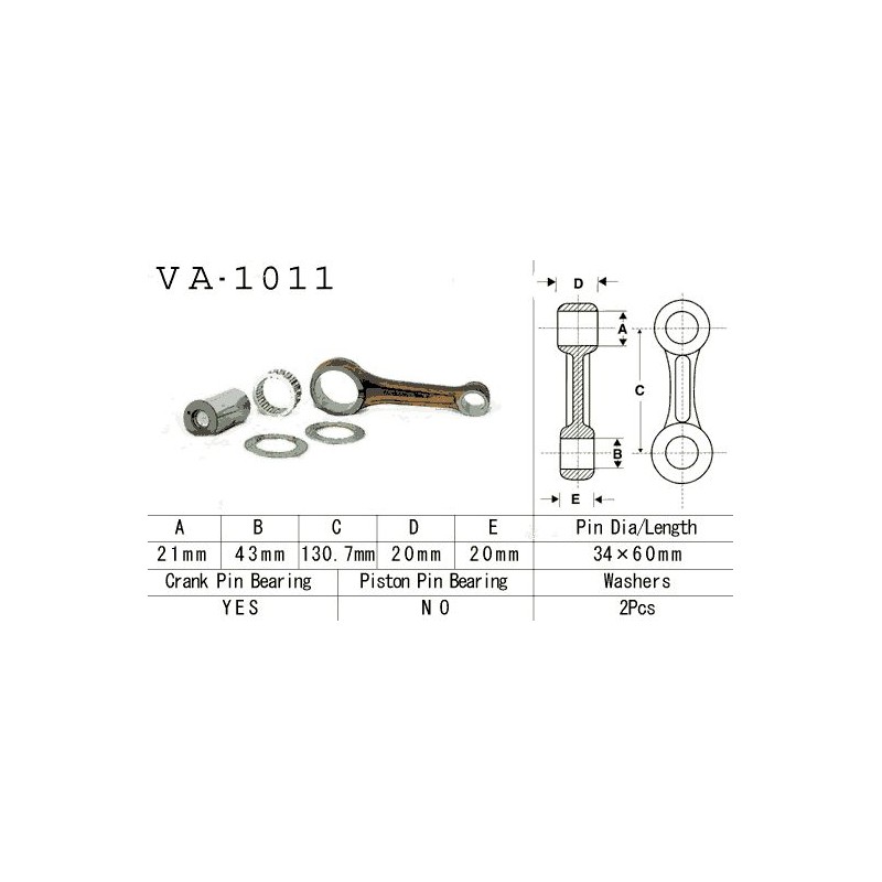 vesrah korbowód honda atc 350x \'85-\'86, trx 350 \'86-\'89 górny sworzeń 21mm (va1011) (made in japan)