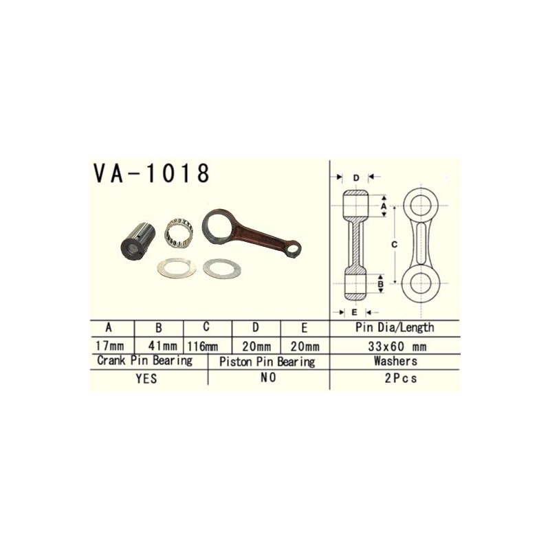 vesrah korbowód honda trx 350 rancher \'99-\'06 (va1018)sworzeń 17mm (made in japan)