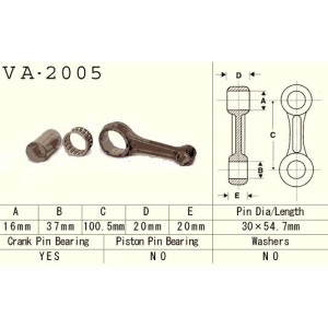Vesrah korbowód Yamaha YFM/YFB 225 '83-'04, XT 225 (VA2005) (YFM225) (XT225) (MADE IN JAPAN)