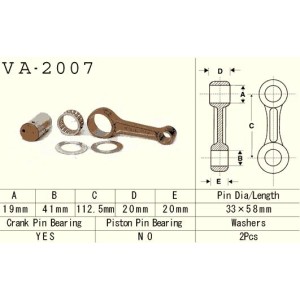 Korbowód VESRAH do Yamaha YFM 350 Raptor, Warrior, Wolverine, Big Bear 350