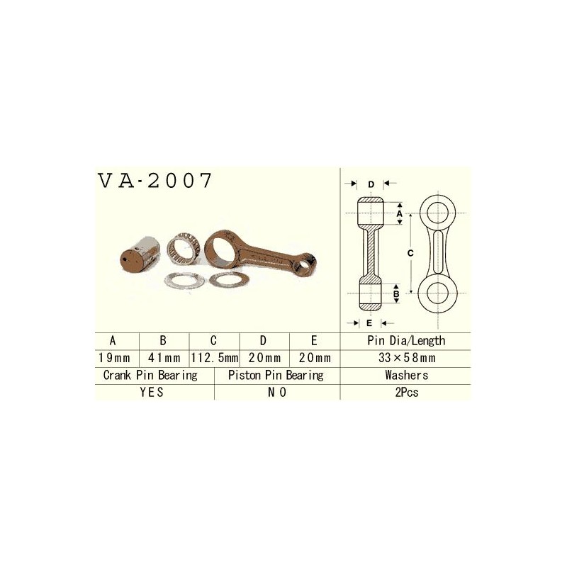 Korbowód VESRAH do Yamaha YFM 350 Raptor, Warrior, Wolverine, Big Bear 350