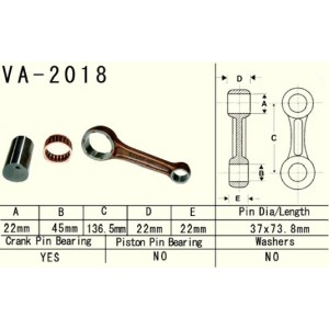 Korbowód VESRAH YAMAHA YFM 660 RAPTOR GRIZZLY '02-'08