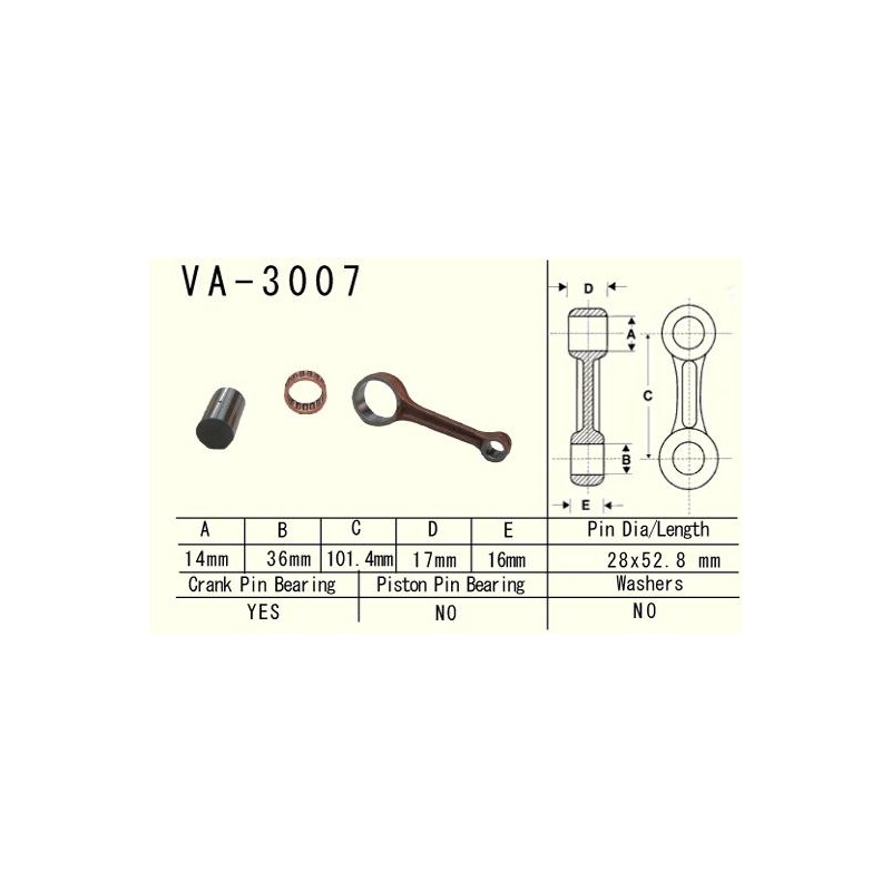 vesrah korbowód suzuki lt 160 (lt160) quadrunner \'89-\'04 (va3007) (made in japan)