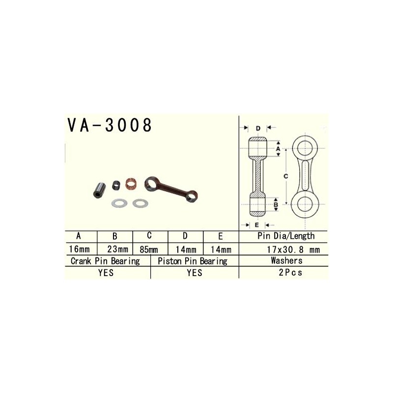 vesrah korbowód kawasaki ksf 80 (ksf80) \'03-\'06, suzuki lt 80 (lt80) \'87-\'06 (va3008) (made in japan)