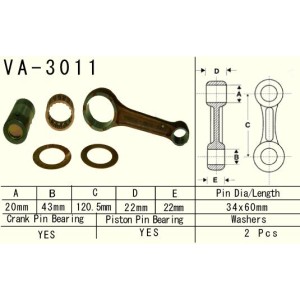 vesrah korbowód suzuki ltf 400 (ltf400) eiger \'02-\'10, dr 350 \'90-\'99, ltf400 (ltf400) king quad fsi \'12-\'15 (va3011) (va-