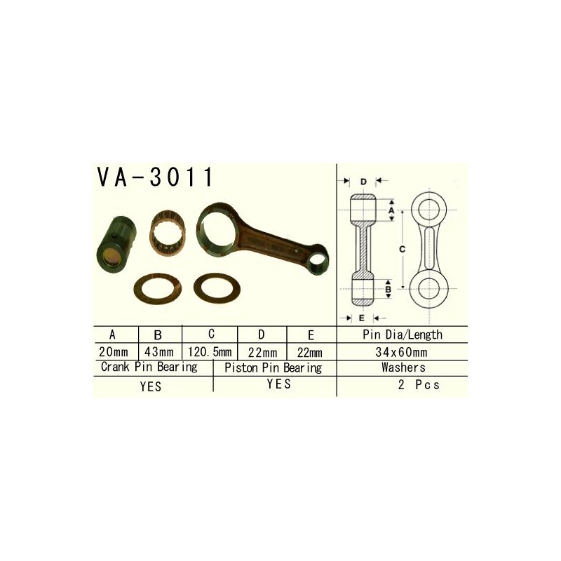 vesrah korbowód suzuki ltf 400 (ltf400) eiger \'02-\'10, dr 350 \'90-\'99, ltf400 (ltf400) king quad fsi \'12-\'15 (va3011) (va-