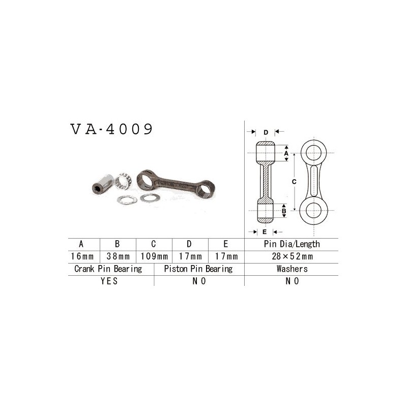 vesrah korbowód kawasaki klf 220 (klf220) \'92-\'11, klf 250 (klf250) \'92-\'11 (va4009) (made in japan)