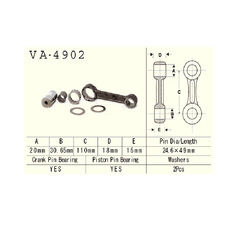 vesrah korbowód kawasaki js 550 (550 sx) \'82-\'90 (a1,a2,a3,a4,a5,a6,a7,a8,b1) (skuter wodny) do zamówienia (made in japan)
