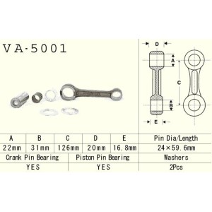 Korbowód VESRAH do HONDA CR 250 '84-'01 i GAS GAS EC 250/300 '18-'19 (VA5001) - Made in Japan