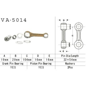 Korbowód VESRAH do HONDA CR 125 '88-'07 (VA5014) - MADE IN JAPAN