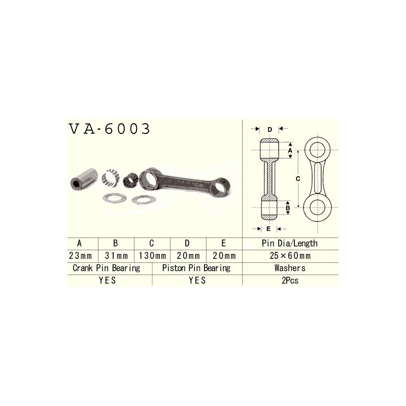 vesrah korbowód yamaha yz 250 (yz250) \'83-\'89 (va6003) (made in japan)