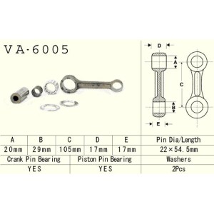 Korbowód Yamaha YZ 125 '86-'96 - VESRAH (VA6005) - Made in Japan