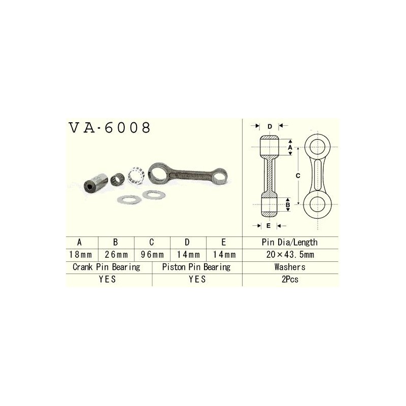 Korbówód Vesrah do Yamaha YZ80 YZ85 \'93-\'18 - VA6008 (Made in Japan)