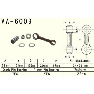 Korbówód Yamaha YZ 250 \'99-\'20 VESRAH VA6009 - Made in Japan