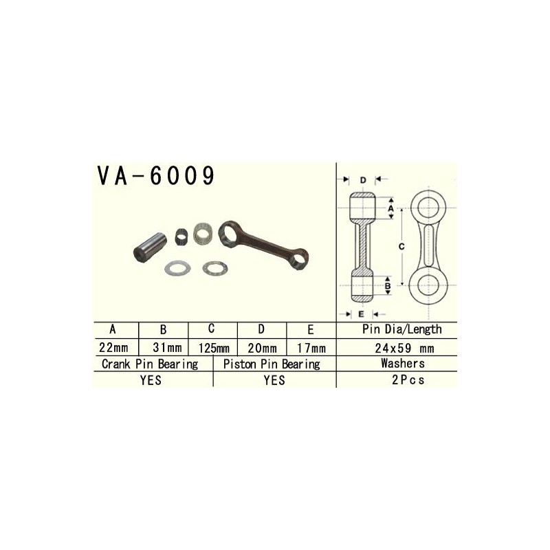 Korbówód Yamaha YZ 250 \'99-\'20 VESRAH VA6009 - Made in Japan