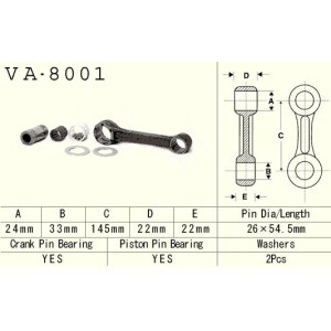 Korbówód Kawasaki KX 500 (KX500) '85-'04 - Vesrah VA8001 - Made in Japan