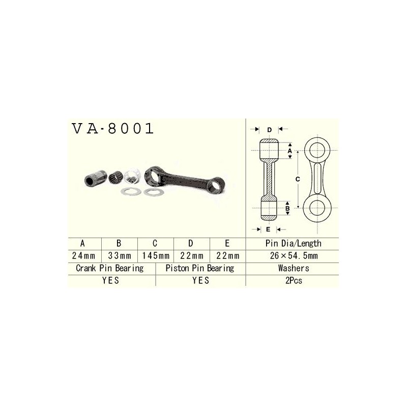 Korbówód Kawasaki KX 500 (KX500) '85-'04 - Vesrah VA8001 - Made in Japan