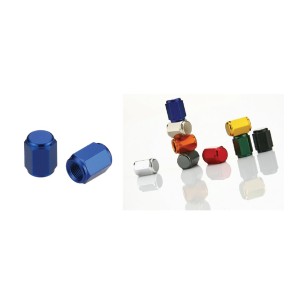 Nakrętki wentyla kolor czarny - kompletny zestaw (2 szt)