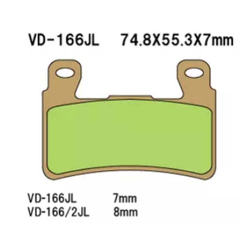 Klocki hamulcowe VESRAH KH265/KH296 złote Honda CBR/VTR przód (8mm)